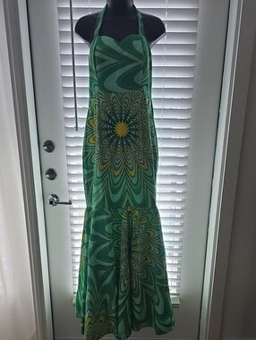 Ankara African Wax Print Halter Maxi Dress